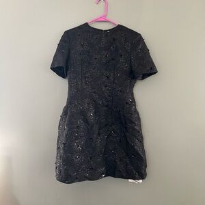 Astrid Black Jacquard Floral Mini Dress Catchall